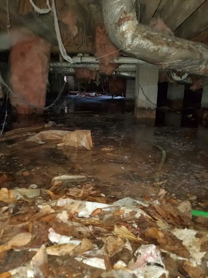 Crawl space flood assessment for Commercial Water Damage Restoration in Oakwood